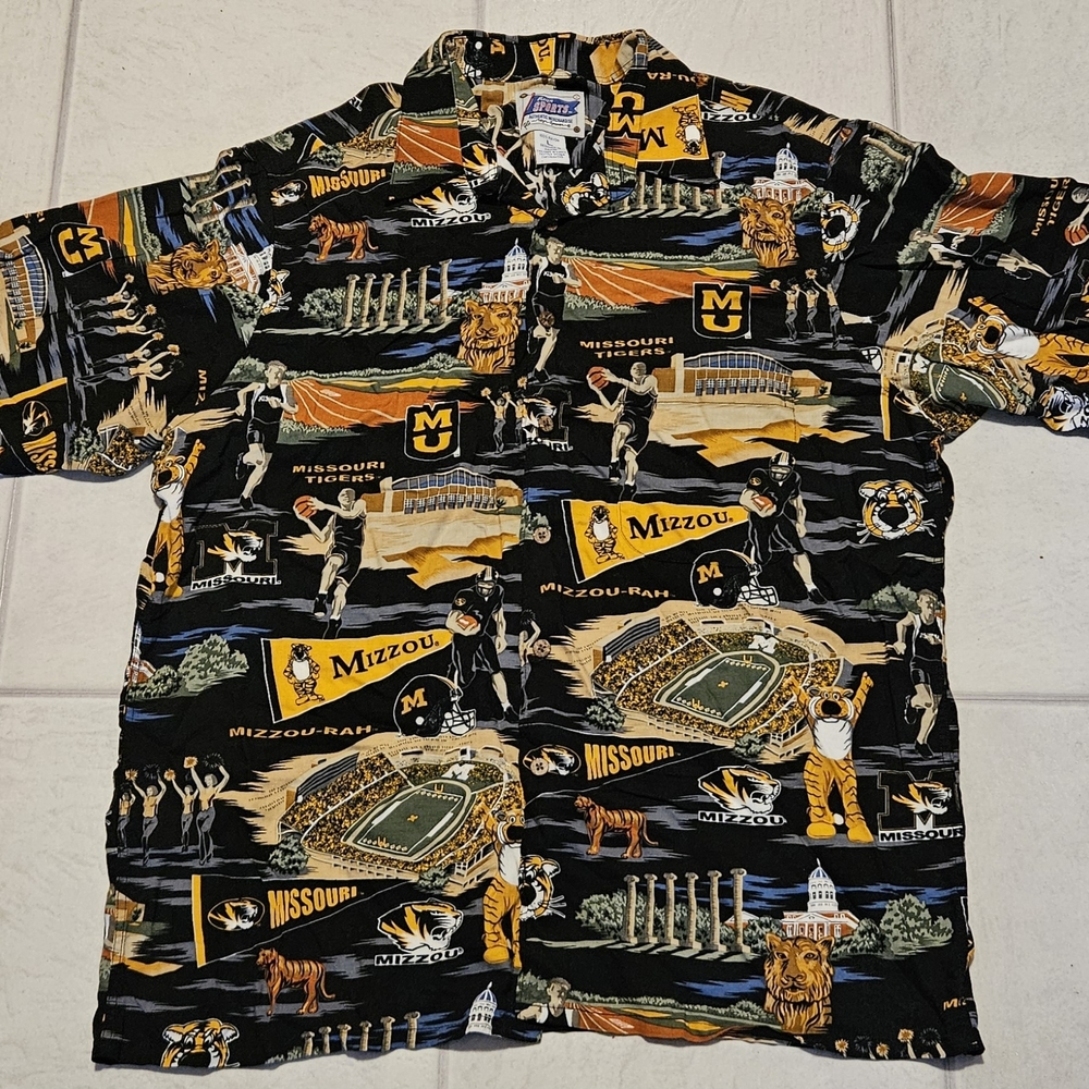 Reyn Spooner Black and Gold Mizzou Missouri Tigers Men's Shirt